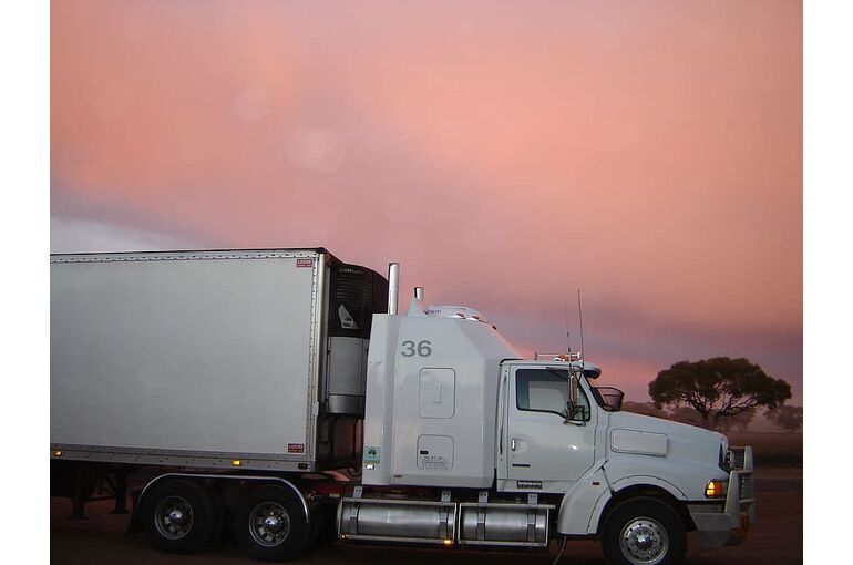 truck-lorry-sunset-road